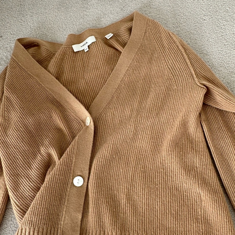 Vince Ribbed Raglan Cardigan - Light Dune - Picture 4 of 5